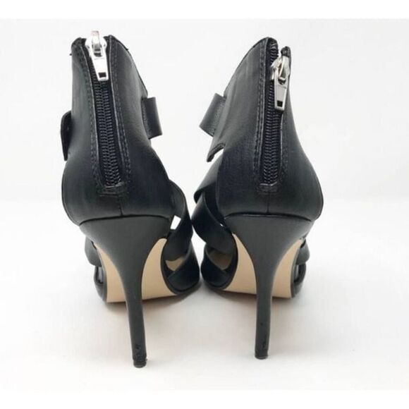 Steve Madden Dupree Black Leather Strappy Pointed Toe Heels 9.5 - Picture 2 of 6